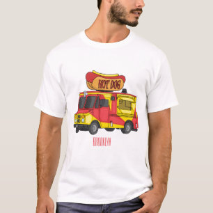 Cartoon von Hot Dog Futter LKW T-Shirt