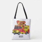 Cartoon von Hot Dog Futter LKW Tasche (Rückseite)