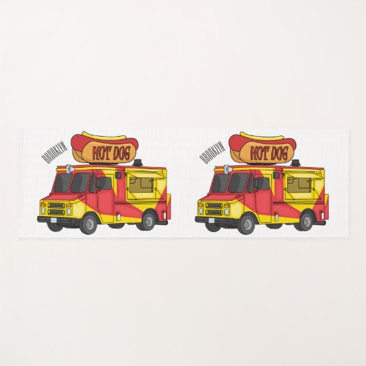 Cartoon von Hot Dog Futter LKW Yogamatte (Vorderseite (Horizontal))