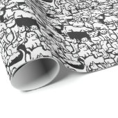 Cartoon von Hunden und Katzen" Packpapier (Rolleneckpunkt)