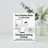 Cartoon von Installations- und Heizungsdiensten fü Postkarte (Stehend Vorderseite)