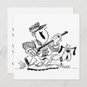 Cartoon von Jägern und Hunden Einladung (Vorne/Hinten)