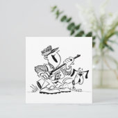 Cartoon von Jägern und Hunden Einladung (Stehend Vorderseite)