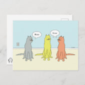 Cartoon von Katzen mit "Meow" und "Usow" von lusti Postkarte (Vorne/Hinten)