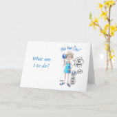 Cartoon von Lady mit Bad Hair und Funny Sprichwort Karte (Gelbe Blume)