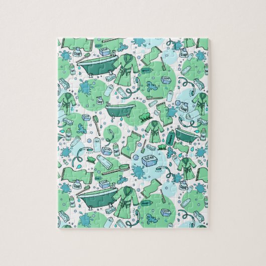 Cartoon von lustigen Bademeistern Puzzle (Vertikal)