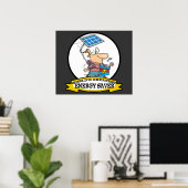 CARTOON VON MÄNNERN MIT weltbester ENERGIESPARUNG Poster (Heimbüro)