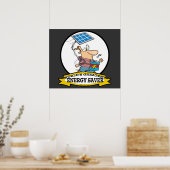 CARTOON VON MÄNNERN MIT weltbester ENERGIESPARUNG Poster (Küche)