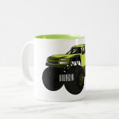 Cartoon von Monster Zweifarbige Tasse (Vorderseite Links)