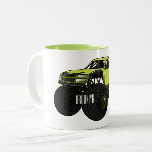 Cartoon von Monster Zweifarbige Tasse (Vorderseite Links)