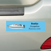 Cartoon von Motorbooten Autoaufkleber (Auf Auto)