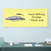 Cartoon von Motorbooten Banner (Messe)