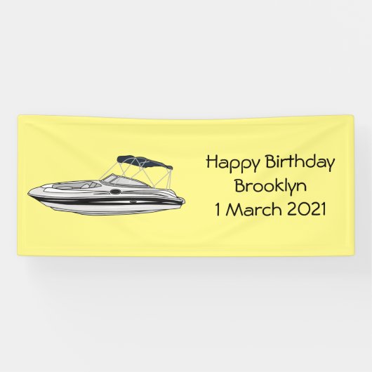 Cartoon von Motorbooten Banner (Horizontal)