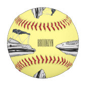 Cartoon von Motorbooten Baseball (Vorderseite)