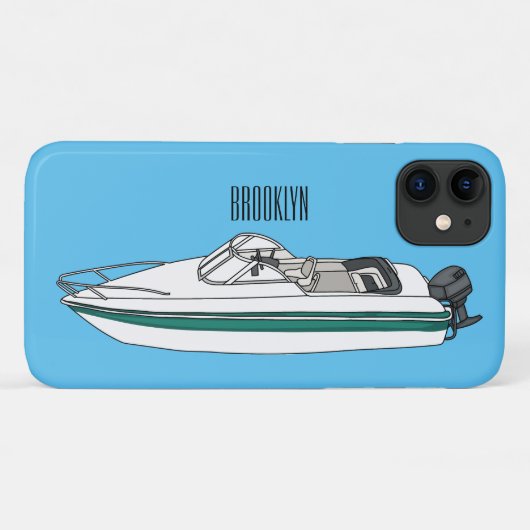 Cartoon von Motorbooten Case-Mate iPhone Hülle (Rückseite (Horizontal))
