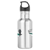 Cartoon von Motorbooten Edelstahlflasche (Rückseite)