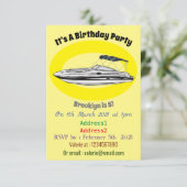 Cartoon von Motorbooten Einladung (Stehend Vorderseite)