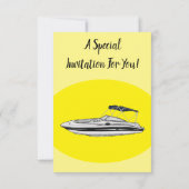 Cartoon von Motorbooten Einladung (Rückseite)