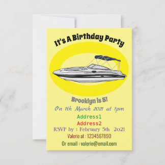 Cartoon von Motorbooten Einladung