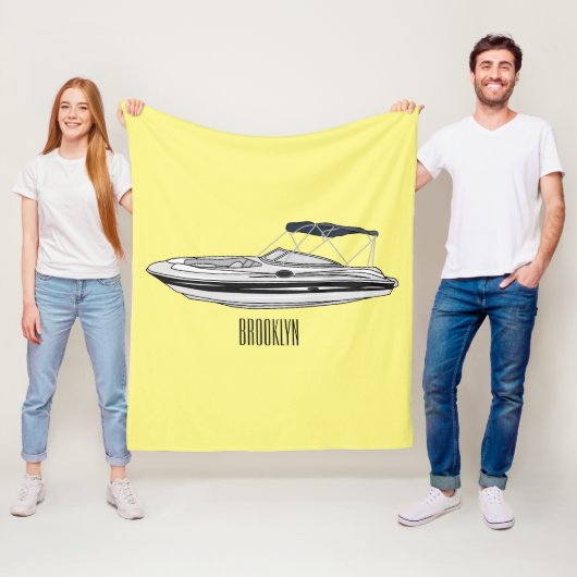 Cartoon von Motorbooten Fleecedecke (Beispiel)