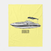 Cartoon von Motorbooten Fleecedecke (Vorderseite)