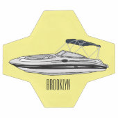 Cartoon von Motorbooten Fußball (Flach)