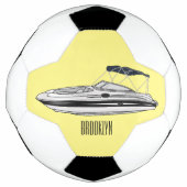 Cartoon von Motorbooten Fußball (Vorderseite)