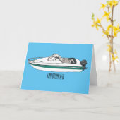 Cartoon von Motorbooten Karte (Gelbe Blume)
