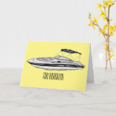 Cartoon von Motorbooten Karte (Gelbe Blume)
