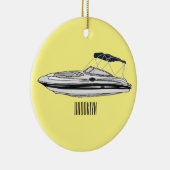 Cartoon von Motorbooten Keramik Ornament (Rechts)