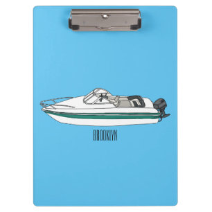 Cartoon von Motorbooten Klemmbrett