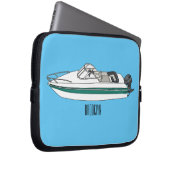 Cartoon von Motorbooten Laptopschutzhülle (Vorne Rechts)