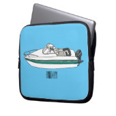Cartoon von Motorbooten Laptopschutzhülle (Vorderseite Links)