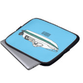 Cartoon von Motorbooten Laptopschutzhülle (Vorne Knopf)