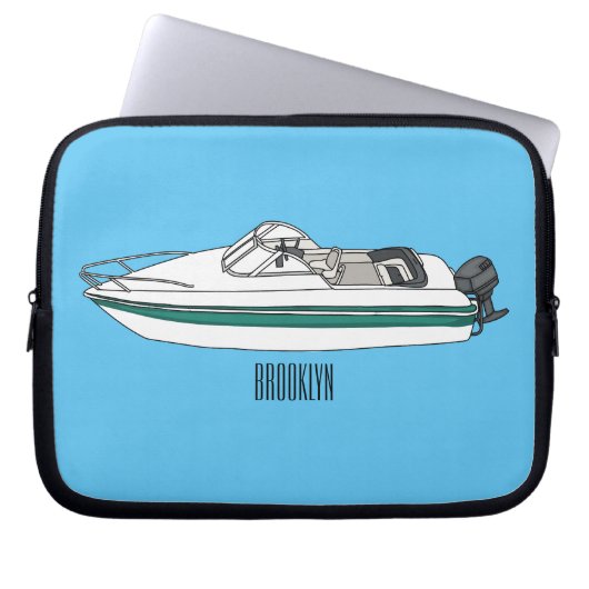 Cartoon von Motorbooten Laptopschutzhülle (Vorderseite)