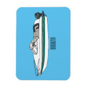Cartoon von Motorbooten Magnet (Vertikal)
