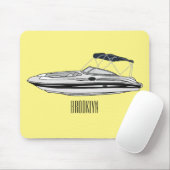 Cartoon von Motorbooten Mousepad (Mit Mouse)
