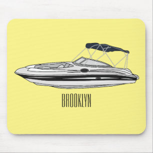 Cartoon von Motorbooten Mousepad