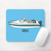 Cartoon von Motorbooten Mousepad (Mit Mouse)