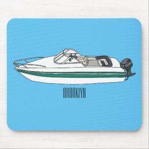 Cartoon von Motorbooten Mousepad