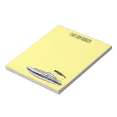 Cartoon von Motorbooten Notizblock (Rotiert)