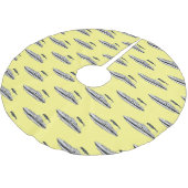 Cartoon von Motorbooten Polyester Weihnachtsbaumdecke (Schrägansicht)