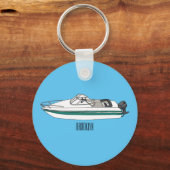 Cartoon von Motorbooten Schlüsselanhänger (Vorderseite)
