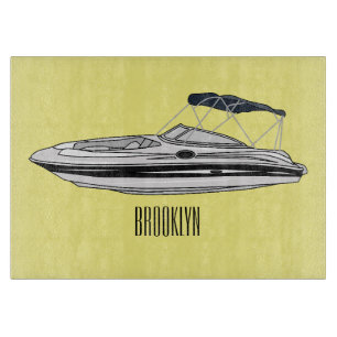 Cartoon von Motorbooten Schneidebrett