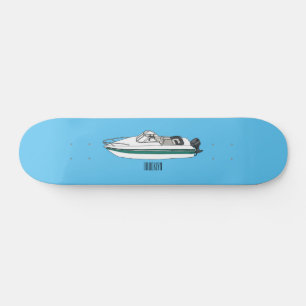 Cartoon von Motorbooten Skateboard