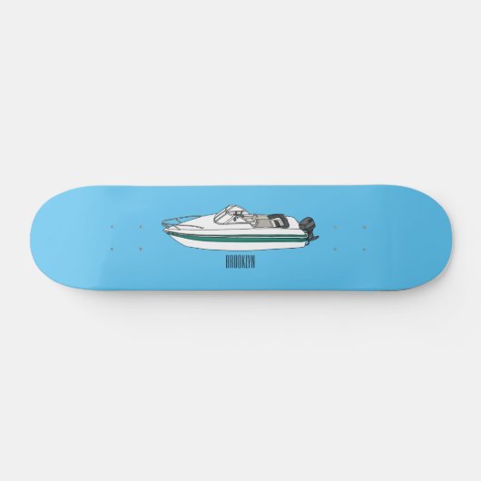 Cartoon von Motorbooten Skateboard (Horizontal)