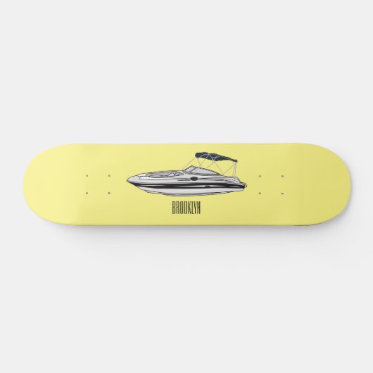 Cartoon von Motorbooten Skateboard (Horizontal)