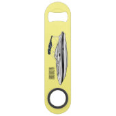 Cartoon von Motorbooten Speed Flaschenöffner (Rückseite)