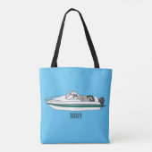 Cartoon von Motorbooten Tasche (Rückseite)