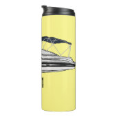 Cartoon von Motorbooten Thermosbecher (Nach rechts gedreht)